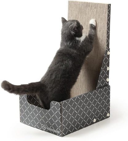 Dark grey diamond pattern design on cat scratcher box