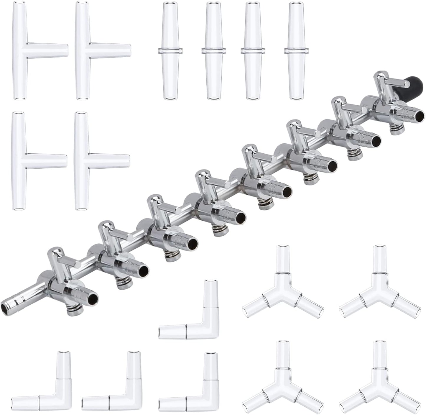 Pawfly four outlet air flow splitter showing secure mounting clip placement