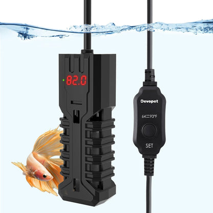 Devopet 100W Aquarium Heater with digital display front view
