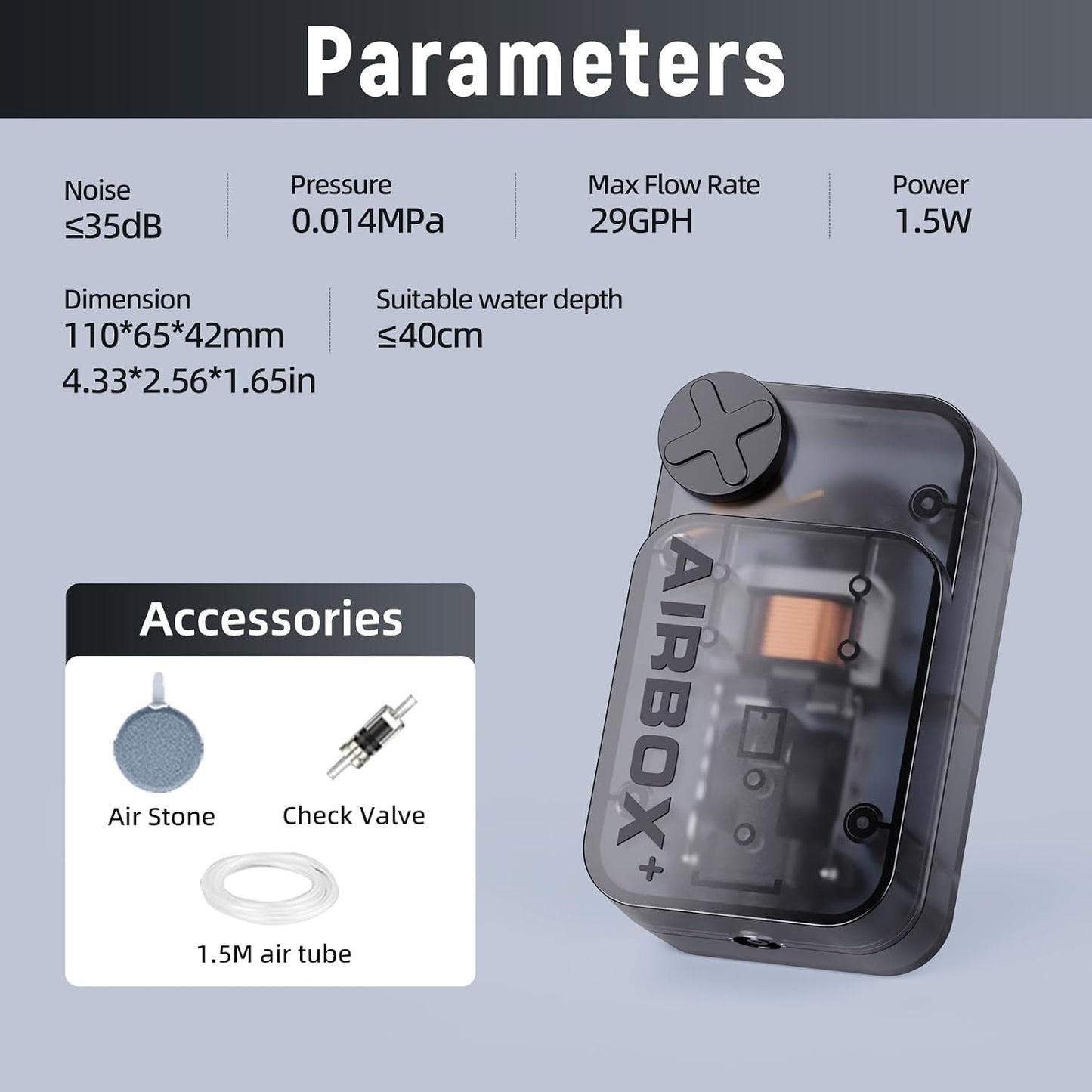Close up of Aquasmith air pump airflow adjustment dial