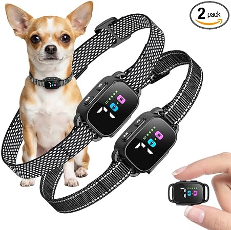 Yjwfhpu anti bark collar for small dogs front view with digital display