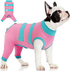 QBLEEV Dog Surgery Recovery Suit for Rear Legs, Long Back Leg Sleeve Pants | Soft onesie to prevent licking, adjustable thigh/abdominal wound protector, cone alternative after spay/neuter, pink, L - Image 12