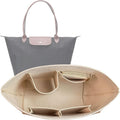 Lckaey purse organizer insert front view in premium beige felt