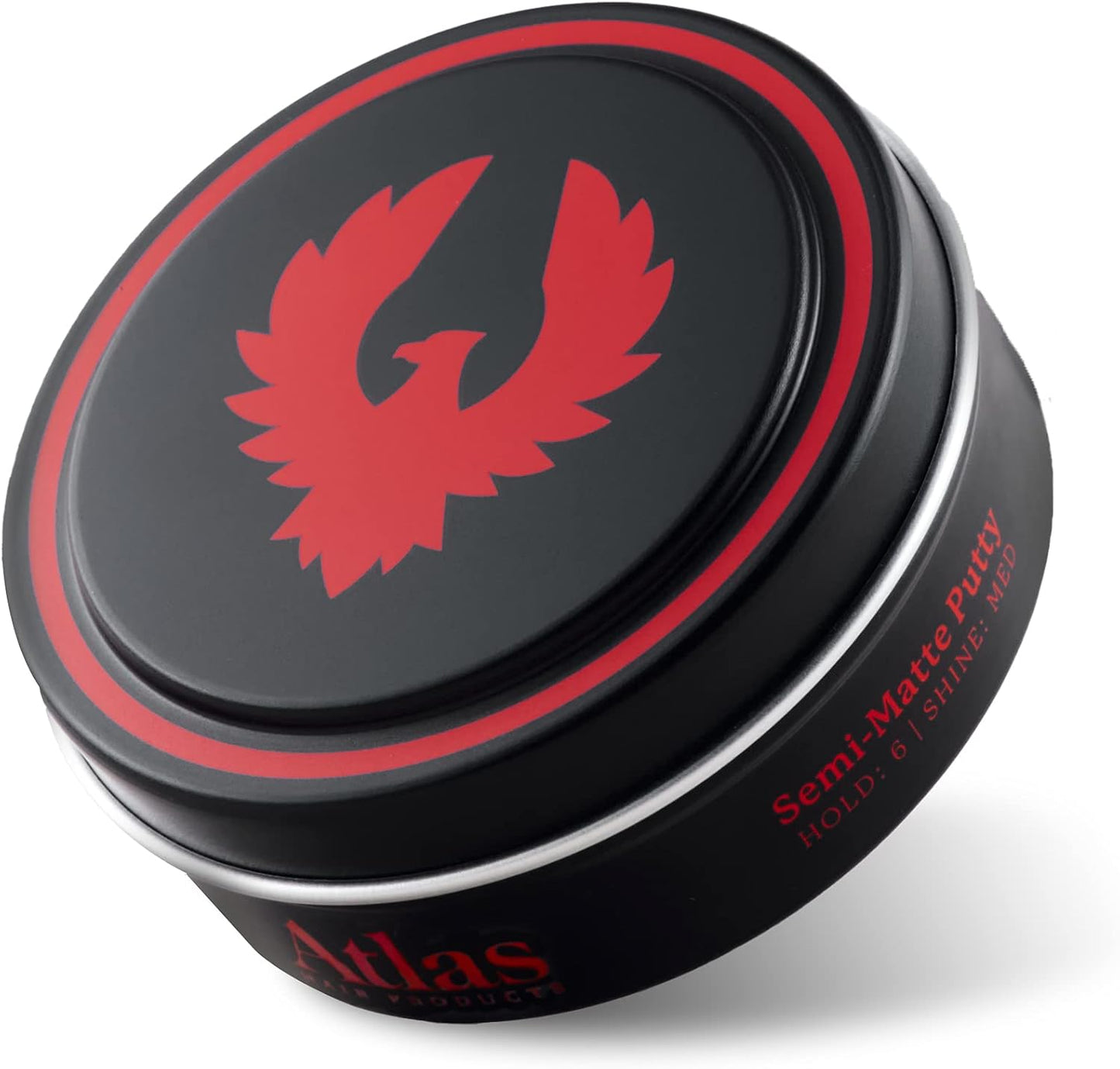 Atlas Semi-Matte Putty hair styling container front view
