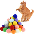 Shizhoo Premium Soft Pom Pom Balls front view featuring thirty colorful interactive cat toys.