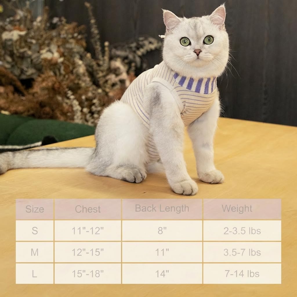 H Hidream cat recovery onesie side profile on cat
