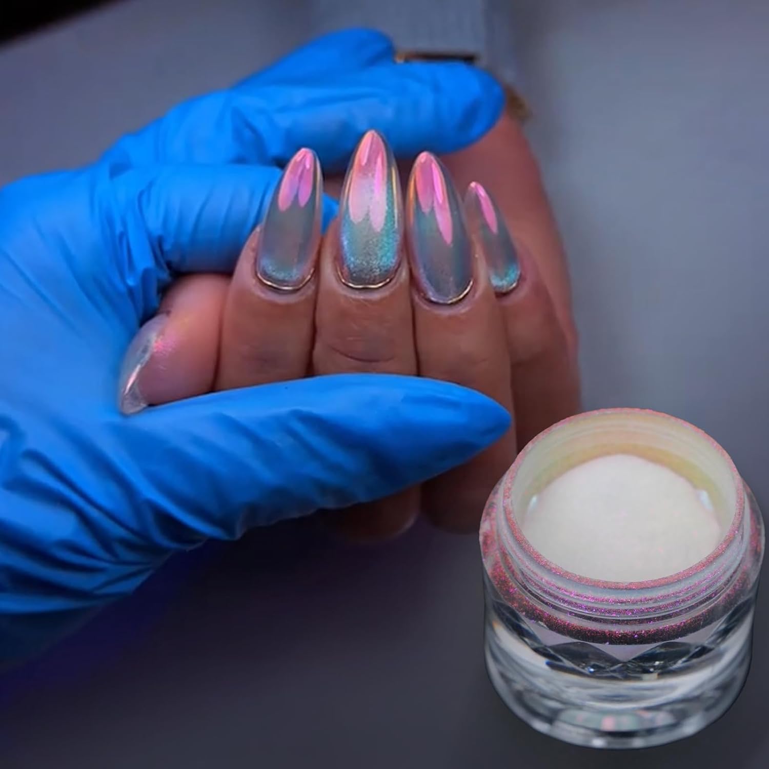 Beautnice Chrome Nail Powder glazed donut mirror effect jar