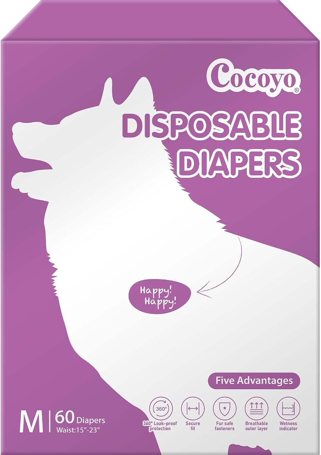 Full 75 count pack of COCOYO small dog diapers imported for Indian pet parents