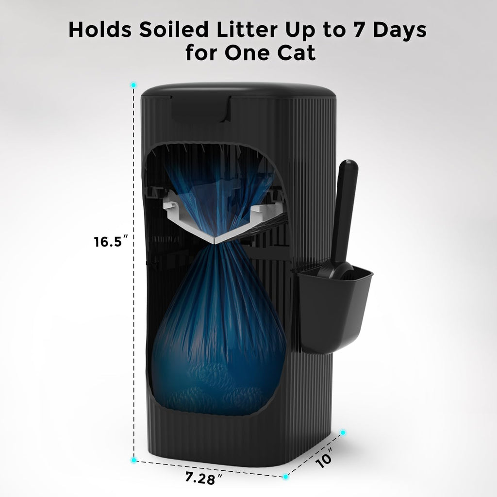 Zomisia cat litter system side profile showing suction cup base