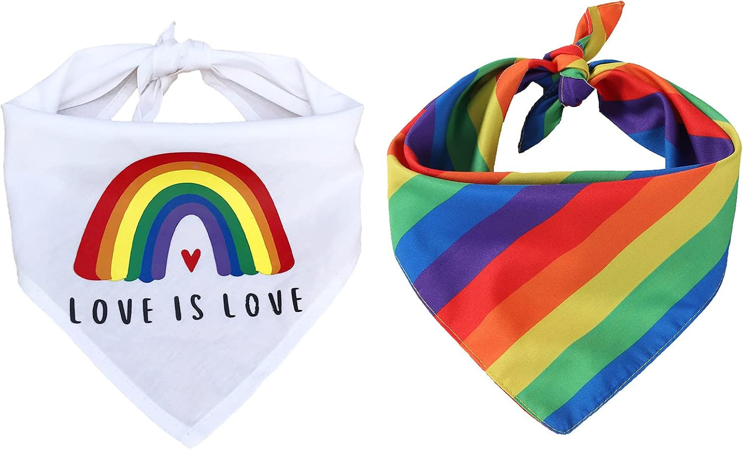 Tinsow dog bandanas gay pride rainbow handkerchief front view