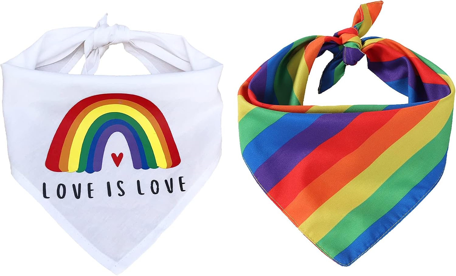 Tinsow dog bandanas gay pride rainbow handkerchief front view