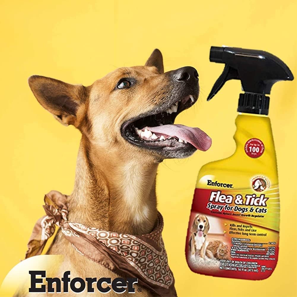 Trigger spray mechanism on Enforcer flea and tick bottle