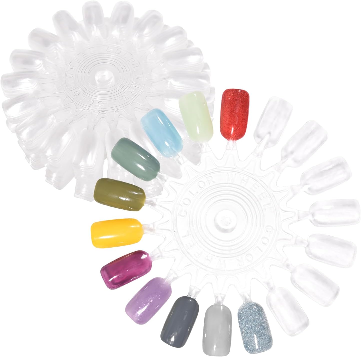 Worutuk 20 Pieces False Nail Swatches Wheels front view