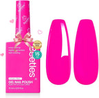 Beetles gel polish front view bottle neon pink color