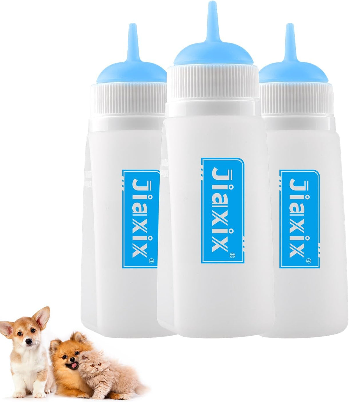 3 Pack Kitten Silicone Bottle Feeding Kit,Nipple & Feeding Kit for Kittens, Reusable Newborn Kitten Supplies, Suitable for Feeding Kitten, Puppy, Rabbit,Hamster (Blue, Large) - Image 10