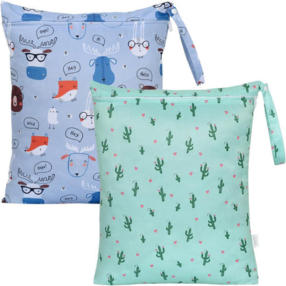 Otraki 2Pcs Waterproof Wet Dry Bags front view showing cactus print