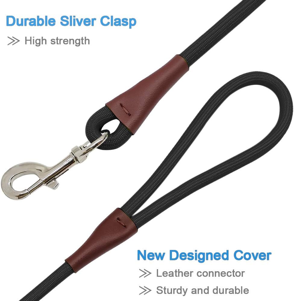 MayPaw thick six feet dog leash with heavy duty silver clasp close up