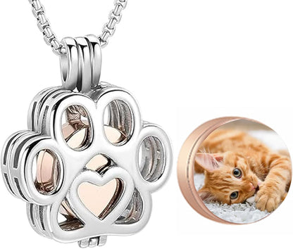 Oinsi Pet Cremation Jewelry For Ashes For Dog/Cat Paw Stainless Steel Memorial Locket Urn Necklace Inside Mini Case Keepsake Cremation Jewelry Women Men - Image 10