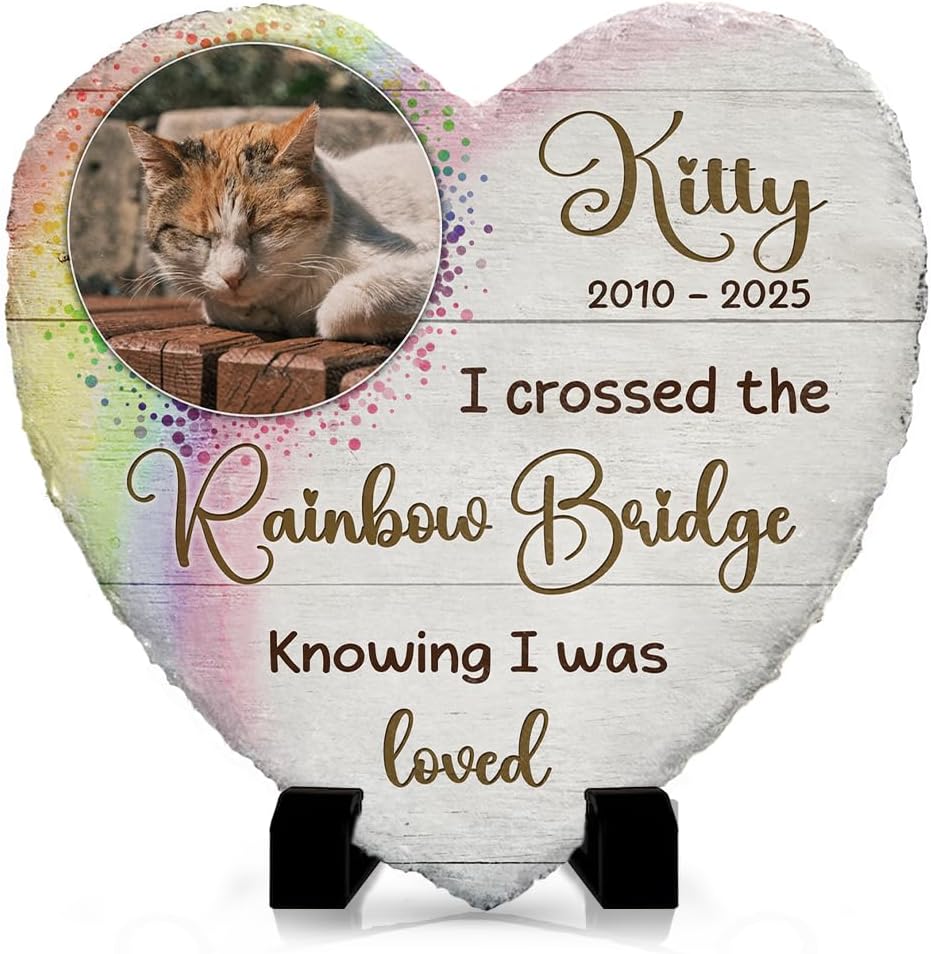 Sol Vibes custom cat headstone tribute package showcasing the three available sizes side by side