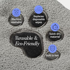 Muddi Pet grooming mitt showing paw-shaped design and hanging loop