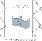 Twenty sets of chain link fence clamps with carriage bolts and nuts displayed on a flat surface.