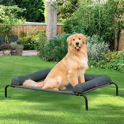 WESTERN HOME Cooling Elevated Dog Bed for Large Dogs, Portable Indoor & Outdoor Raised Dog Bed with Breathable Mesh, Chew Proof Pet Hammock Cots with Removable and Waterproof Bolsters - Image 4