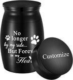XIUDA 1.57 inches Mini Pet Memorial Small Urns for Dog and Cat Ashes, Stainless Steel Cremation Urn, Pet Paw Print Keepsake Urn for Ashes - No Longer by My Side Forever in My Heart - Image 13
