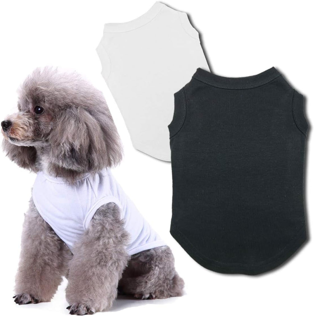 Chol&Vivi Dog Clothes, 2pcs Soft Cotton T-Shirts for Small, Medium, Large, Extra Large Dogs (Black and White, M (18" Chest)) - Image 13