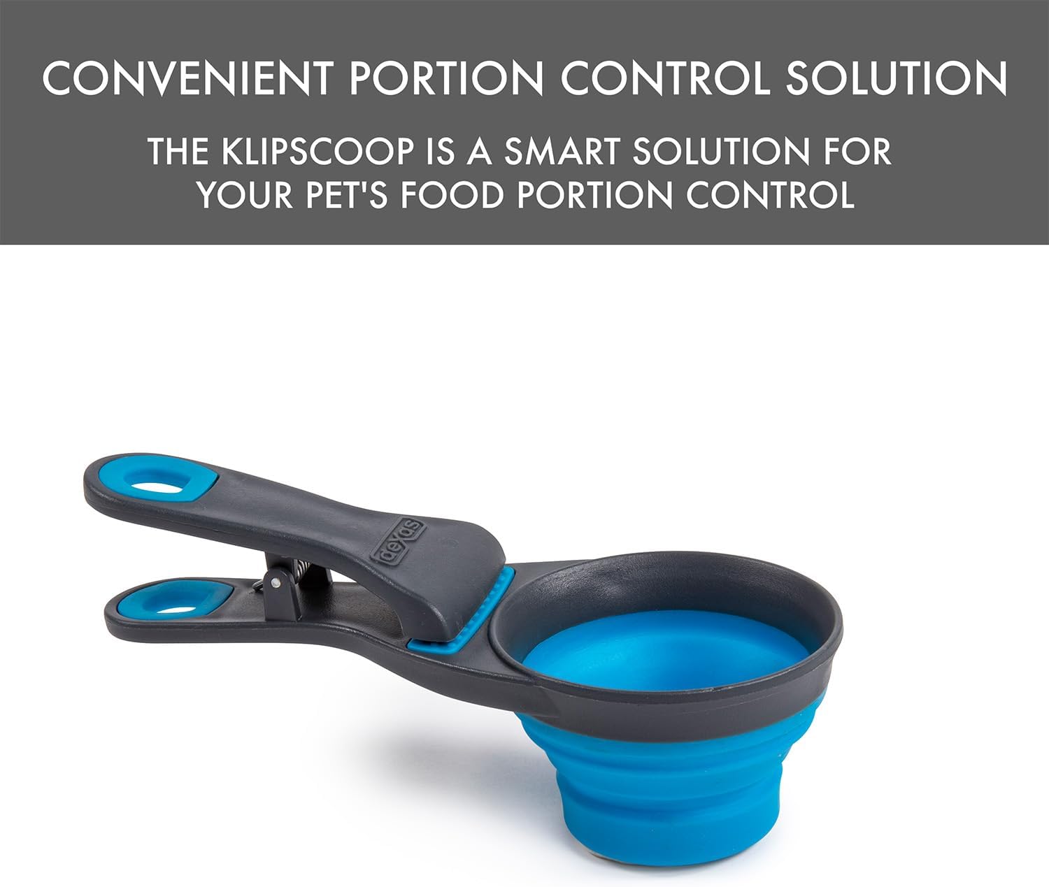Side profile of Dexas collapsible pet scoop expanded