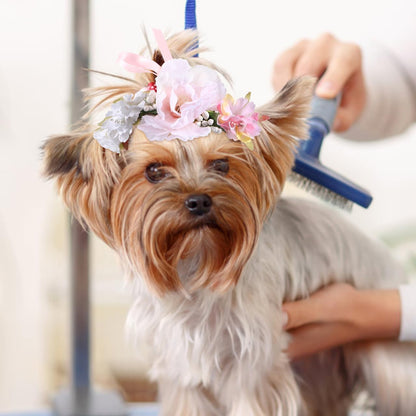 Skin friendly floral pet necklace wreath for festive occasions