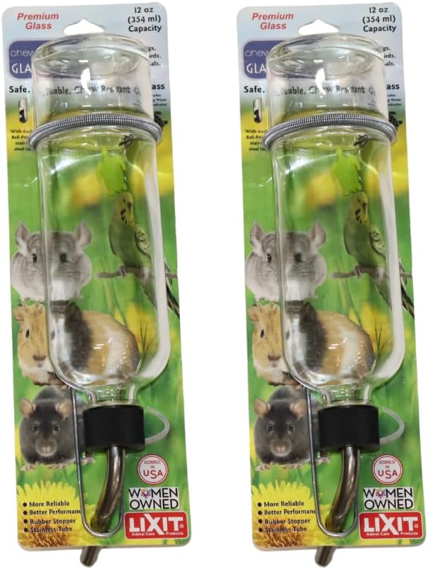 Lixit(R) Chew Proof Flat Sided Water Bottles for Rabbits, Ferrets, Rats, Birds, Hamsters, Guinea Pigs, Chinchillas Gerbils and Other Small Animals - Made in USA (Clear, 12 Ounce) - Image 12