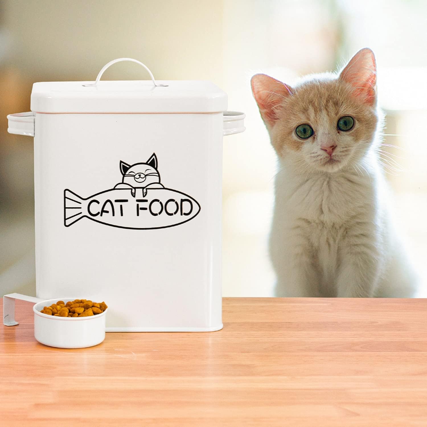 Matching metal scoop for Vumdua pet food storage bin