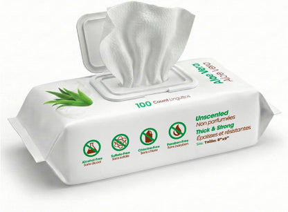 Alcohol free and paraben free soothing pet wipes package details.