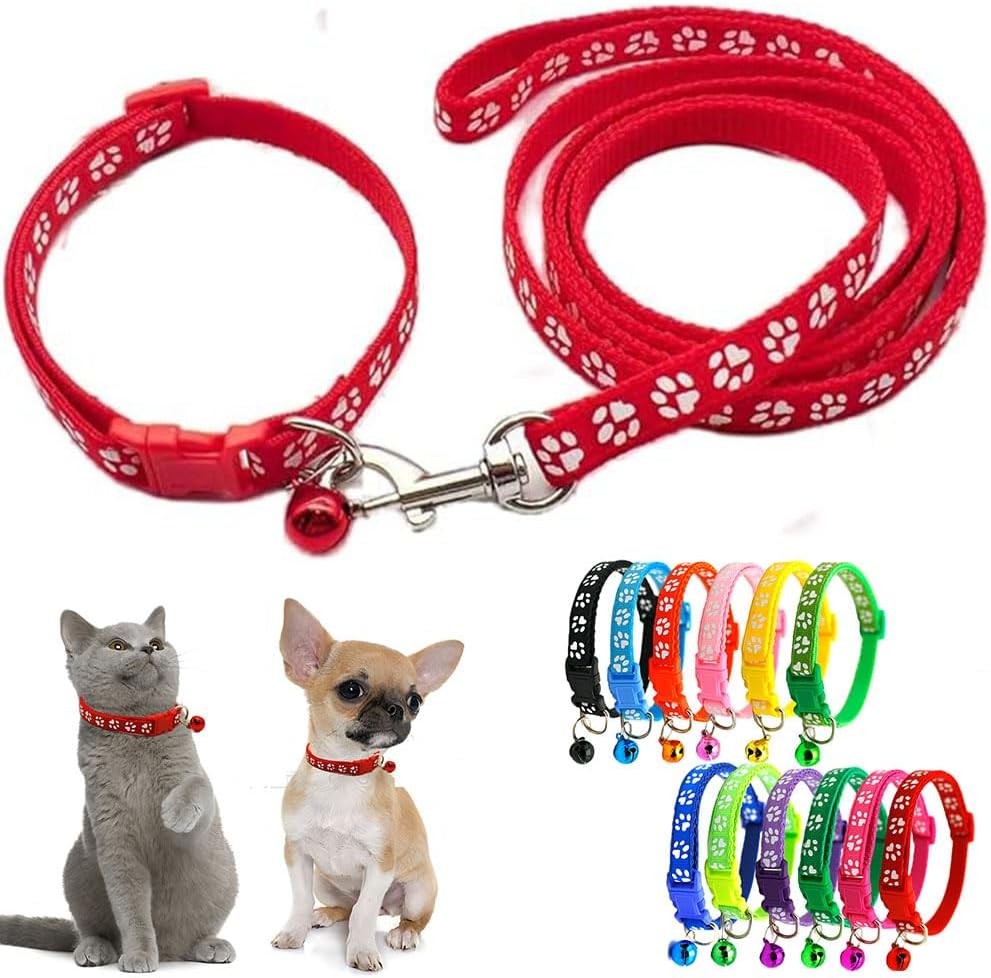 Durable nylon leash material with paw print design