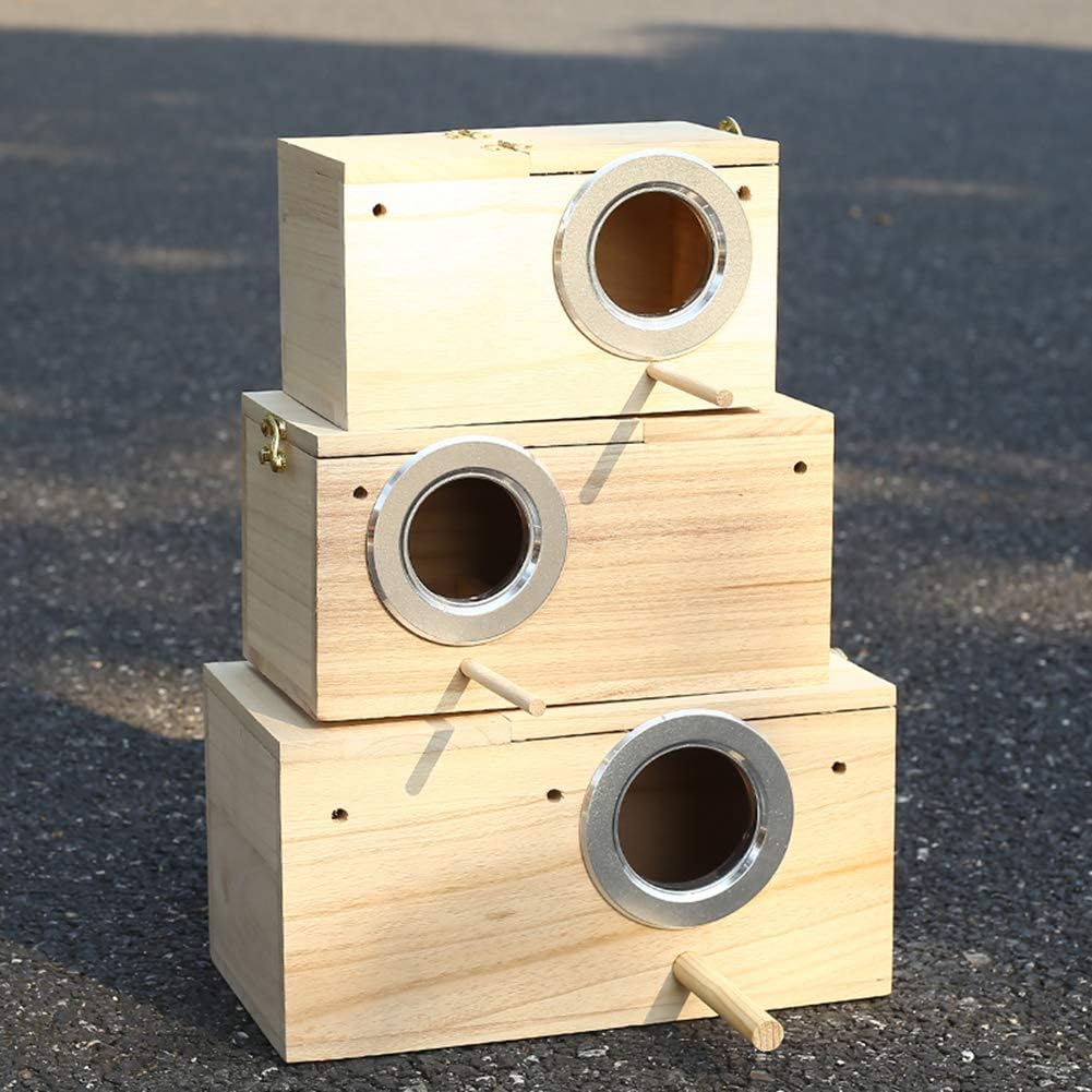 YJJKJ Wood Parakeet Nest Box with Natural Nesting Pads, Breeding Bird Cage House for Lovebirds Cockatiel Parrotlets Budgerigar Small Parrot - Image 8