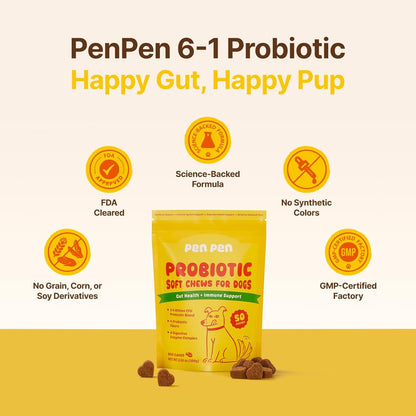 PENPEN Probiotics for Dogs, Dogs Probiotics for Digestive Health, Multi-Probiotic and Enzyme Blend Promote Gut Health & Immune Support, Eases Sensitive Stomachs (Beef Chews, 50ct) - Image 9
