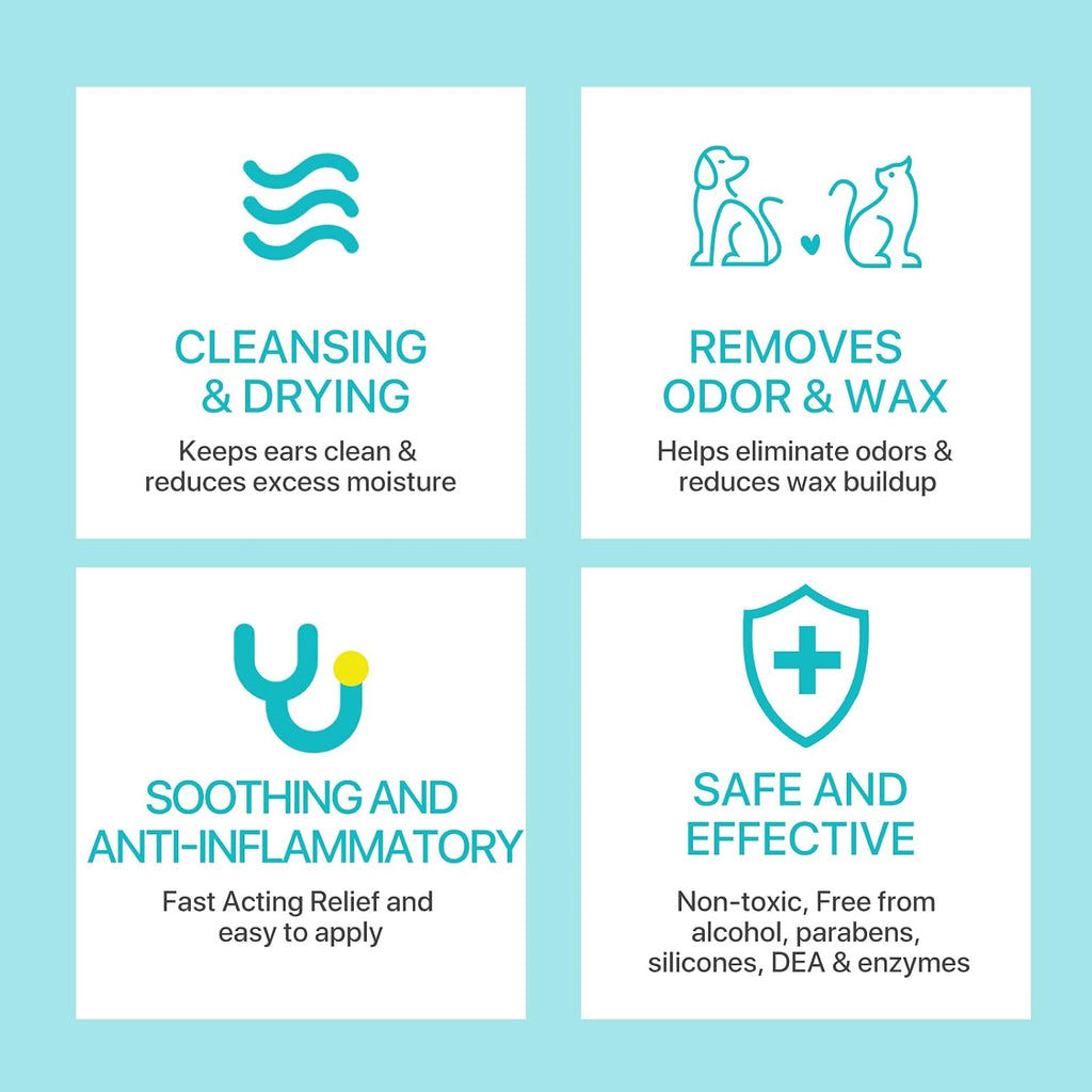 Professional grooming supplies for pet ear hygiene