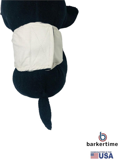 Barkertime washable dog belly band interior perspective focusing on the soft moisture-wicking inner liner.