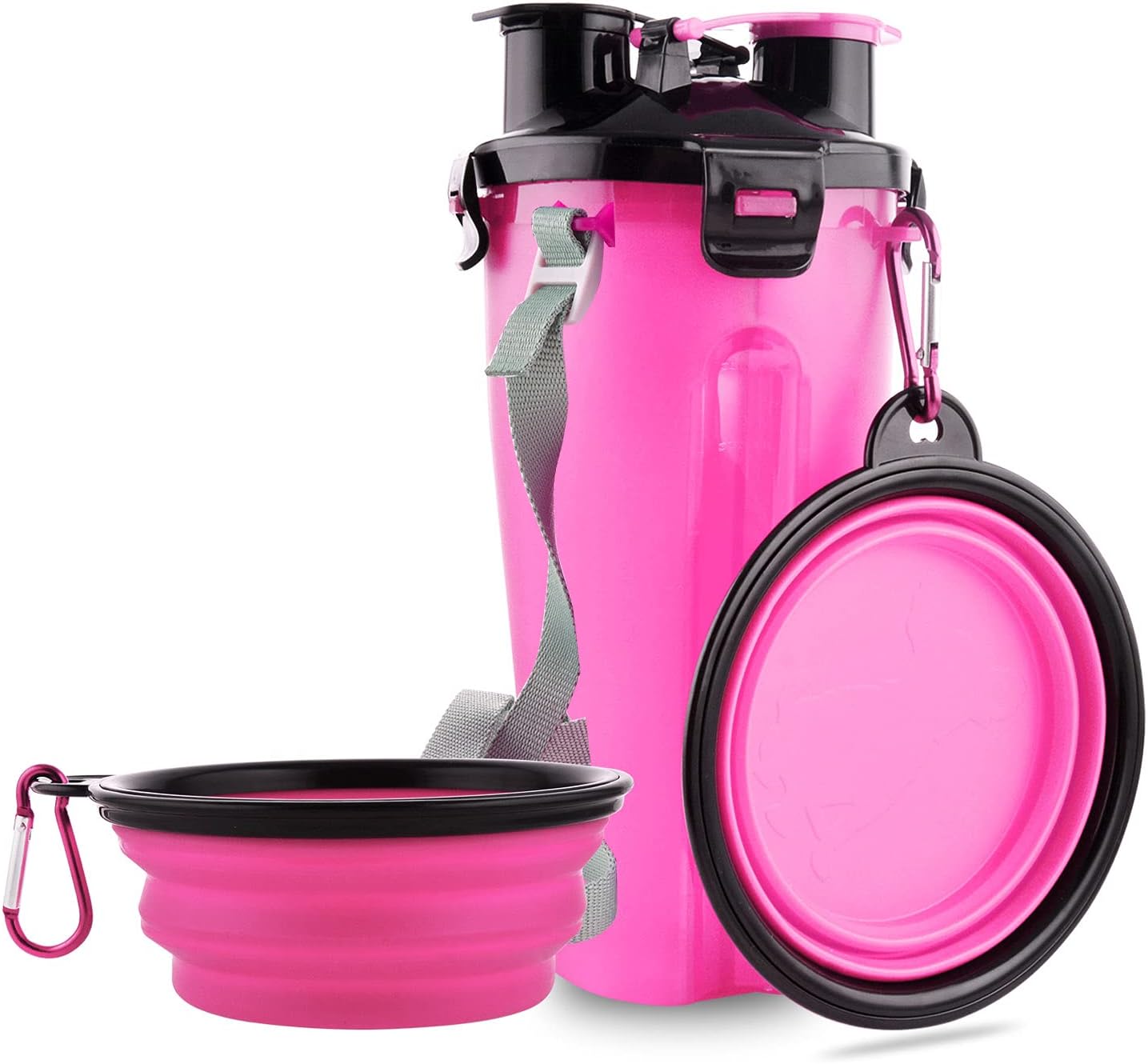 Premium imported Guardians pet travel bottle set on a hiking trail background