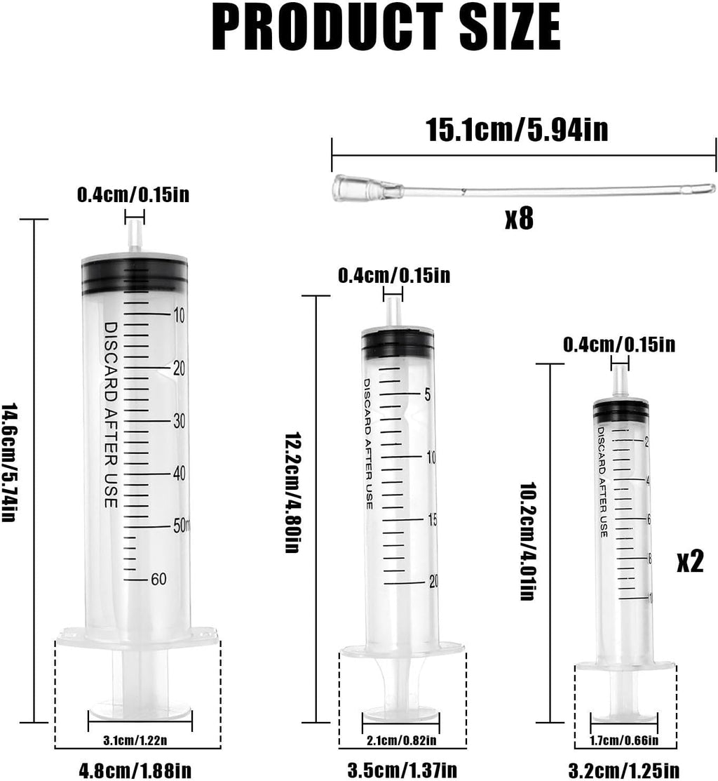 Baby Bird Feeding Syringe Set, Pet Parrot Milk Feeding Syringe with Tubes, Parrot Feeding Tubes Measuring Tools for Feeding Pets Scientific Industrial Labs... (10ml+10ml+20ml+60ml) - Image 2