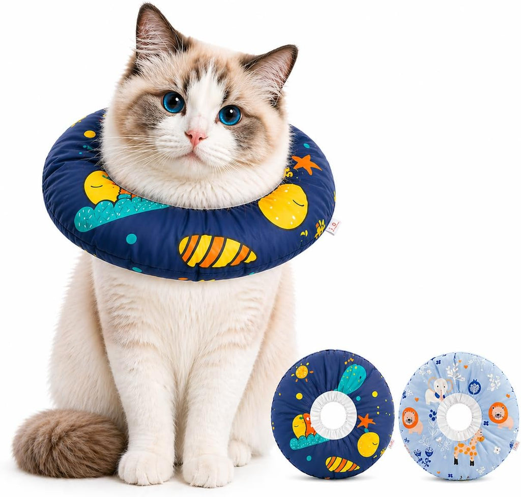 Cat Recovery Collar, Soft Waterproof Donut Cone for Cats After Surgery, Adjustable Anti-Lick Elizabethan Collar Alternative for Wound Healing, Hair-Resistant Pet Neck Pillow for Cats & Small Dogs,M - Image 10