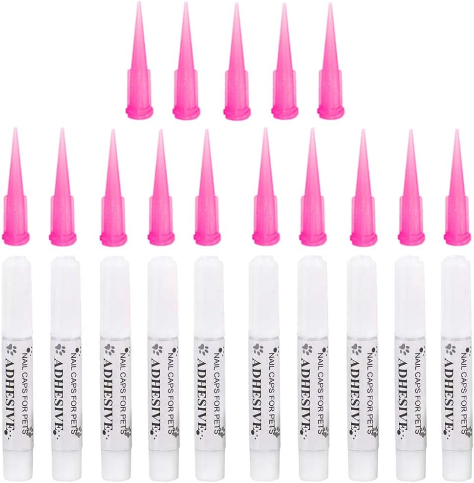 Victhy precision applicator tips for dog and cat nail caps close up