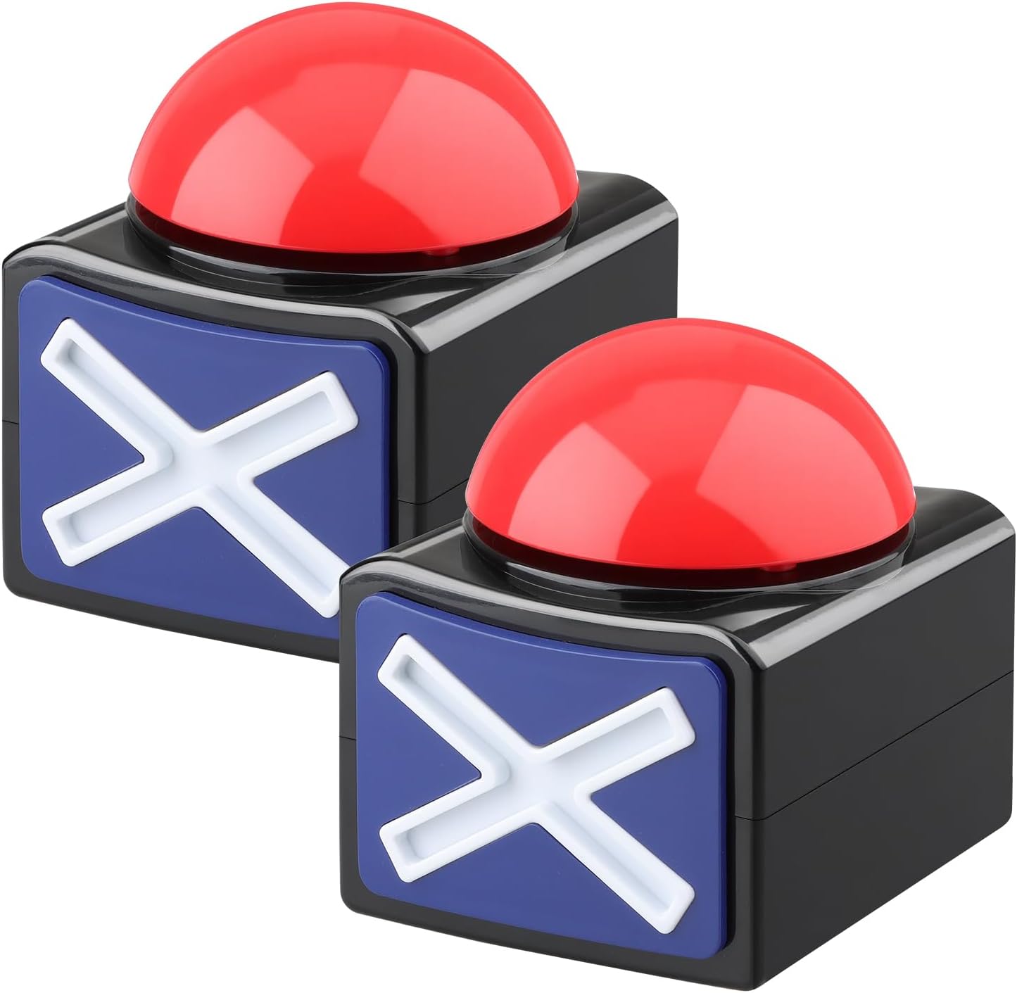 DOXISHRUKY game answer buzzers front view showcasing two red buttons with blue bases