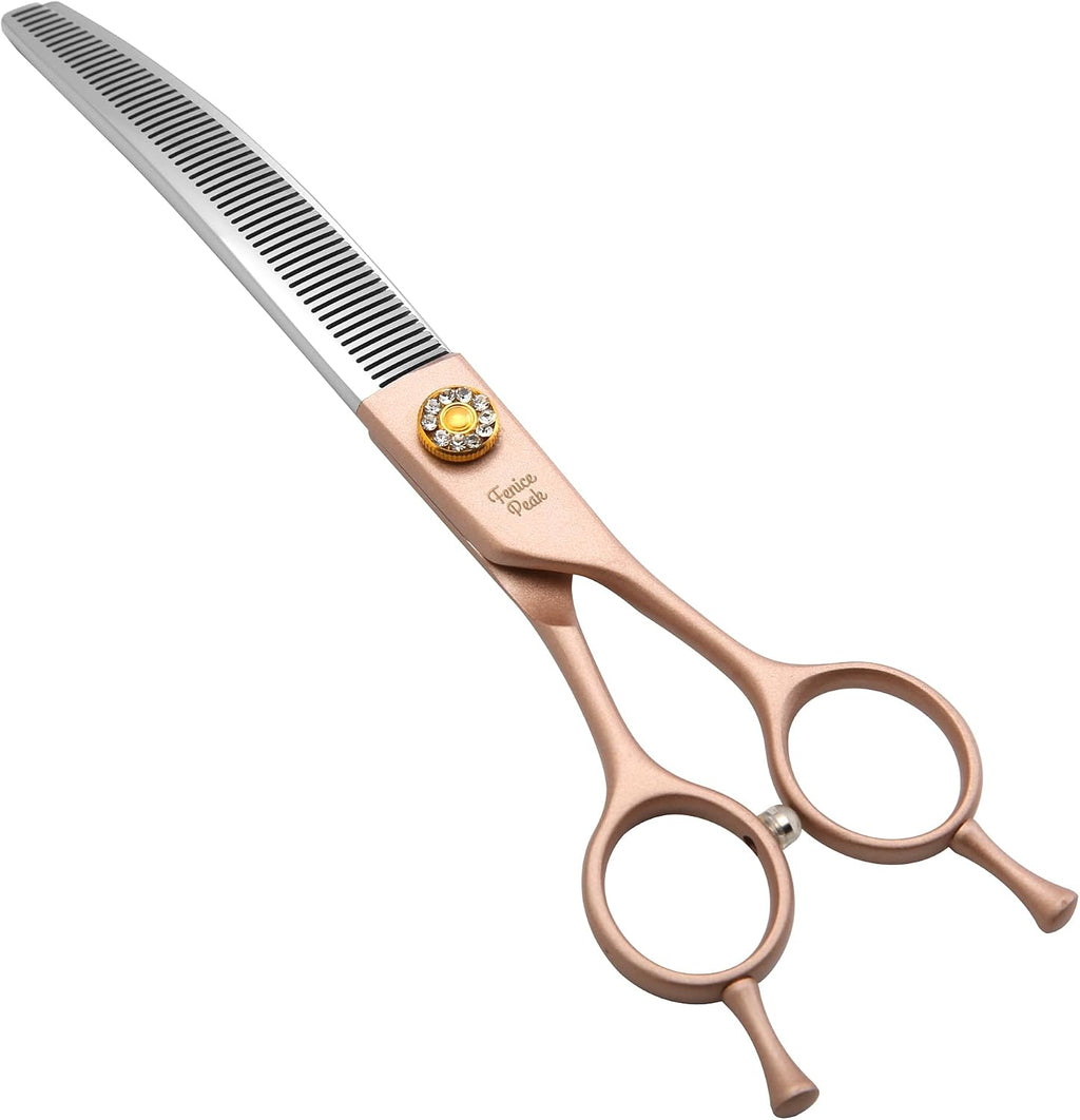 Professional Curved Dog Grooming Scissors 7'' Rose Gold 440C Stainless Steel Pet Cutting Shears Safety Trimming Shearing for Dogs Cats - Image 12