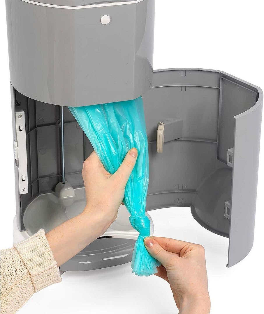 Close-up of the 7-layer thick plastic material on the pet waste liner refill roll.