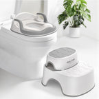 Maliton Baby Potty Training Seat and gray step stool combo set front view