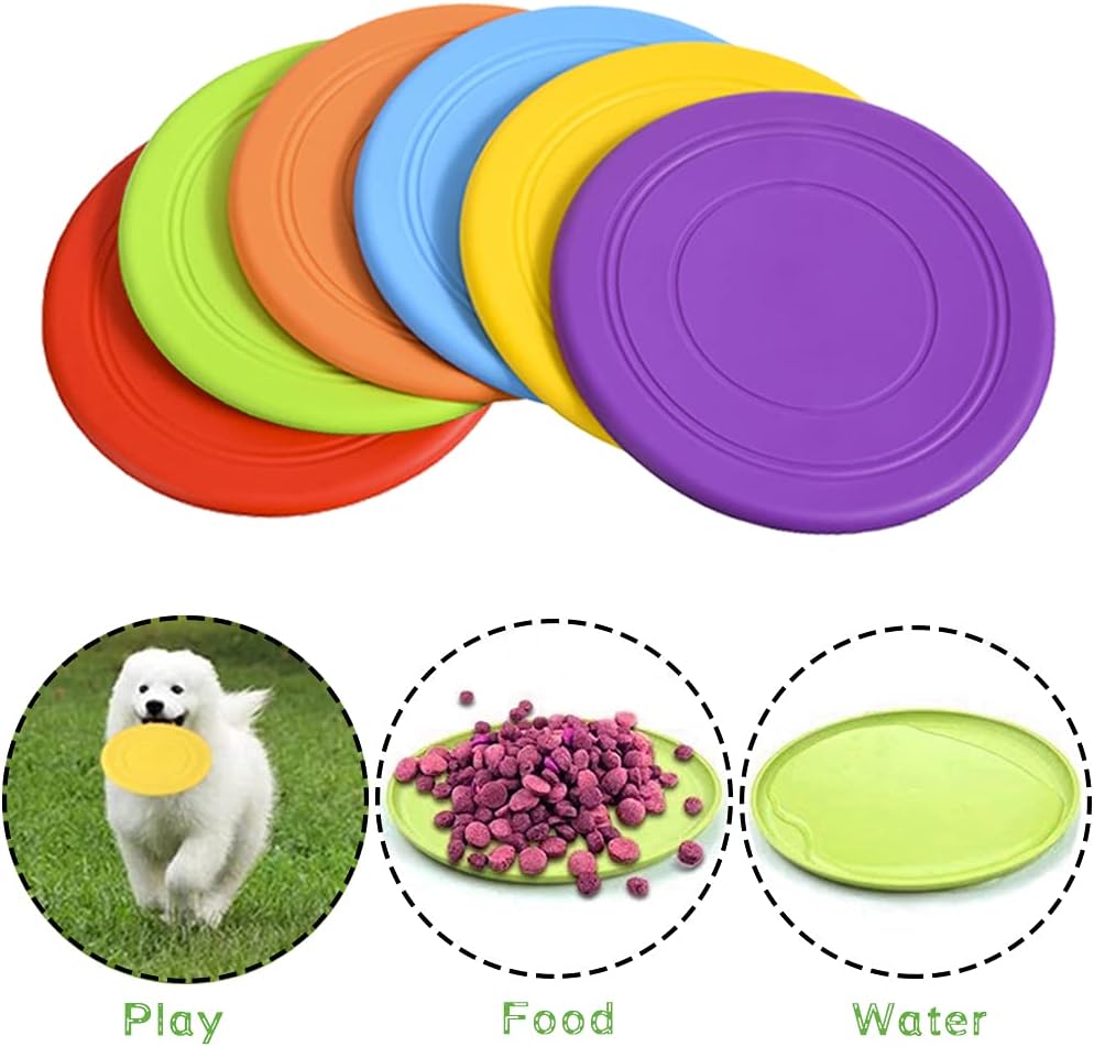 Six different colors of Bvrbaory dog saucers stacked