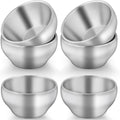 TeamFar stainless steel kids bowls set of 6 front view