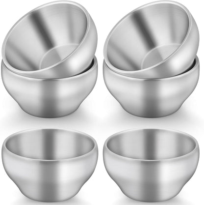 TeamFar stainless steel kids bowls set of 6 front view