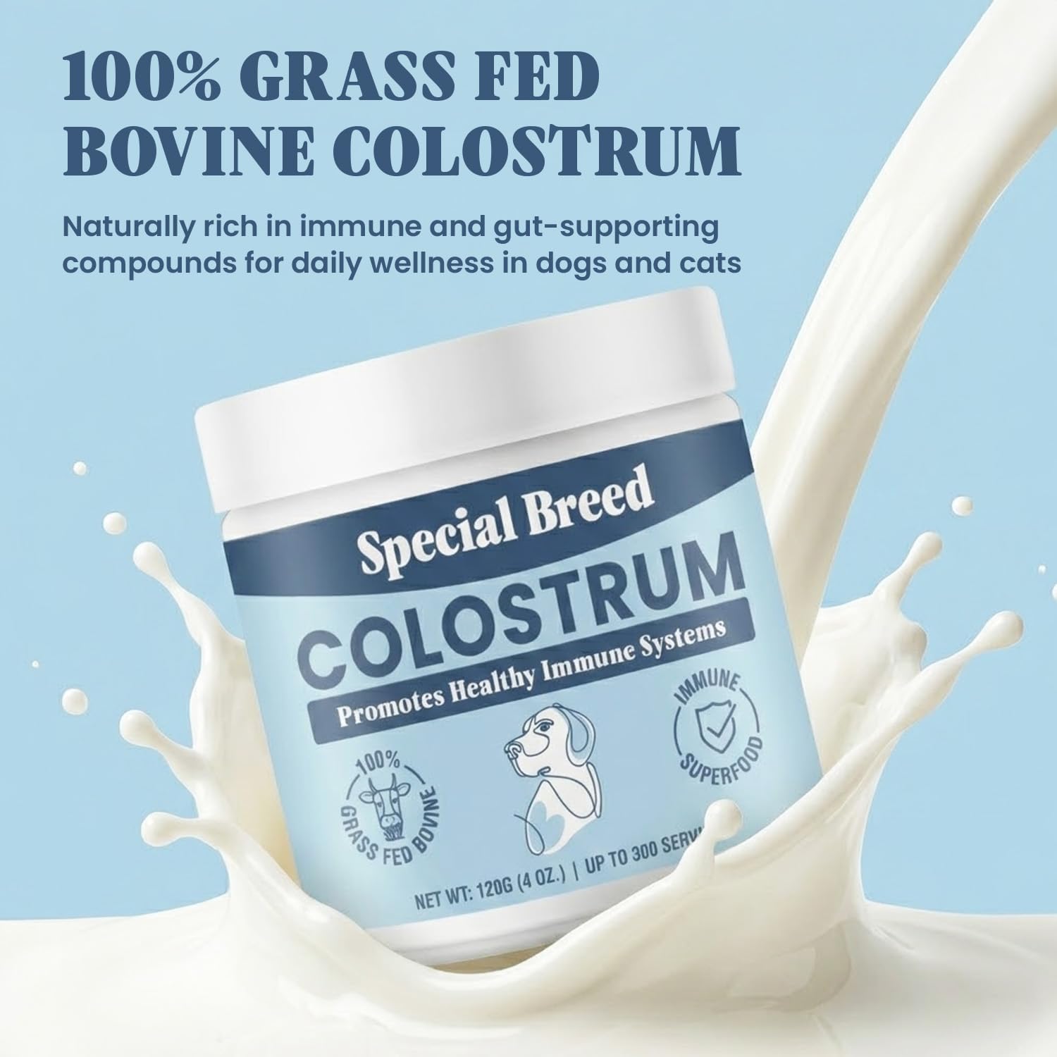 Special Breed pet health care supplement for relieving itchy skin irritation.